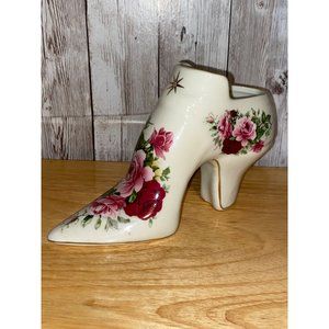 Baum Brothers Formalities Porcelain Victorian Shoe Boot Holder Rose Pattern